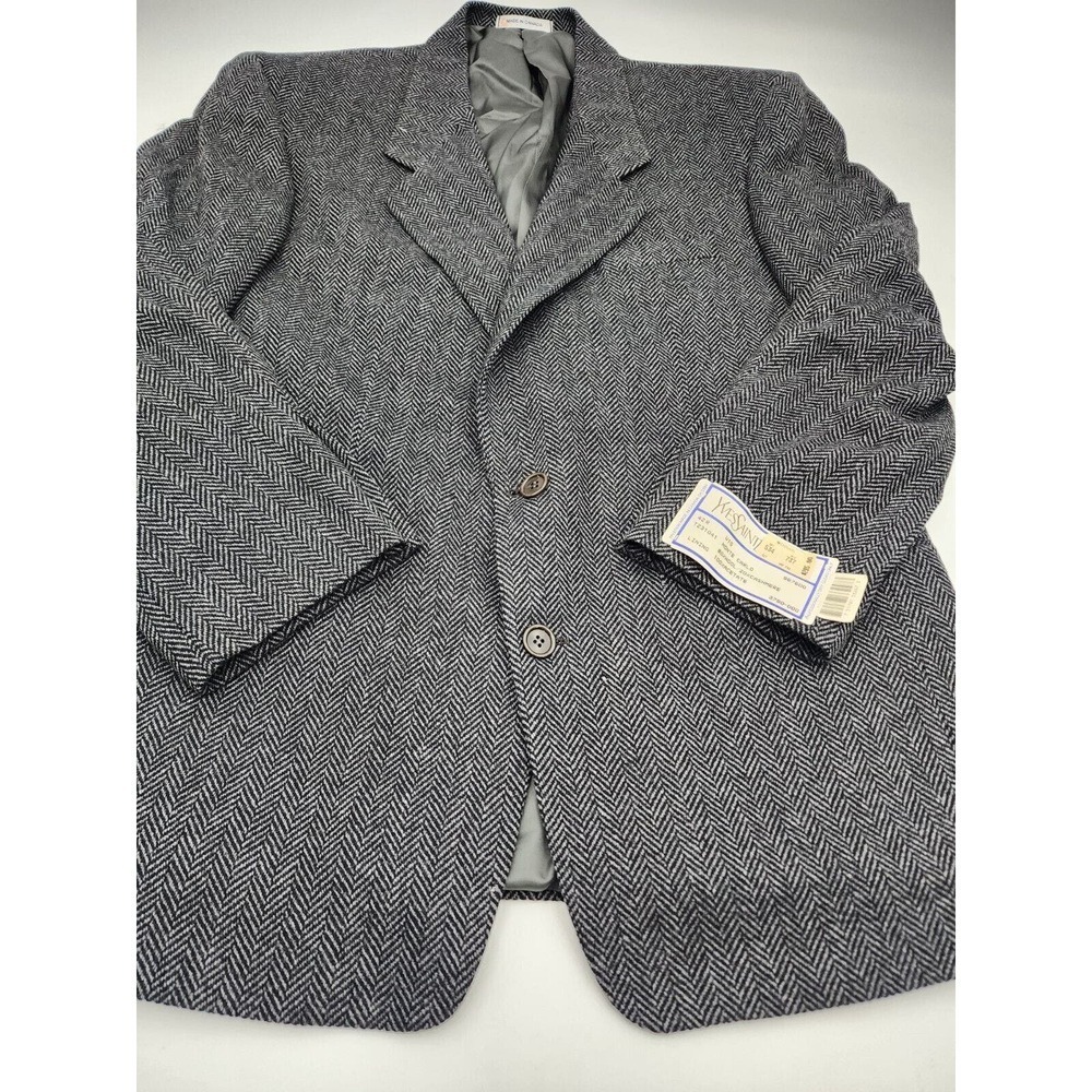 Yves Saint Laurent YSL Cashmere Wool Sport Coat Blazer Herringbone 42R - Picture 7 of 16